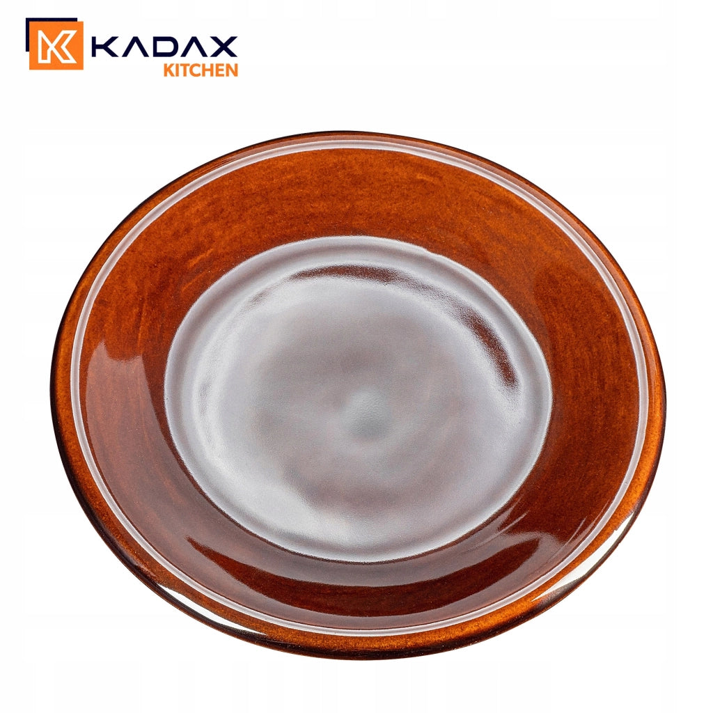 Piatto da dessert KADAX, 19 cm, in gres ceramico, marrone.