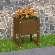 Fioriera Marrone Ambra 40x40x52,5 cm in Legno Massello di Pino 822113