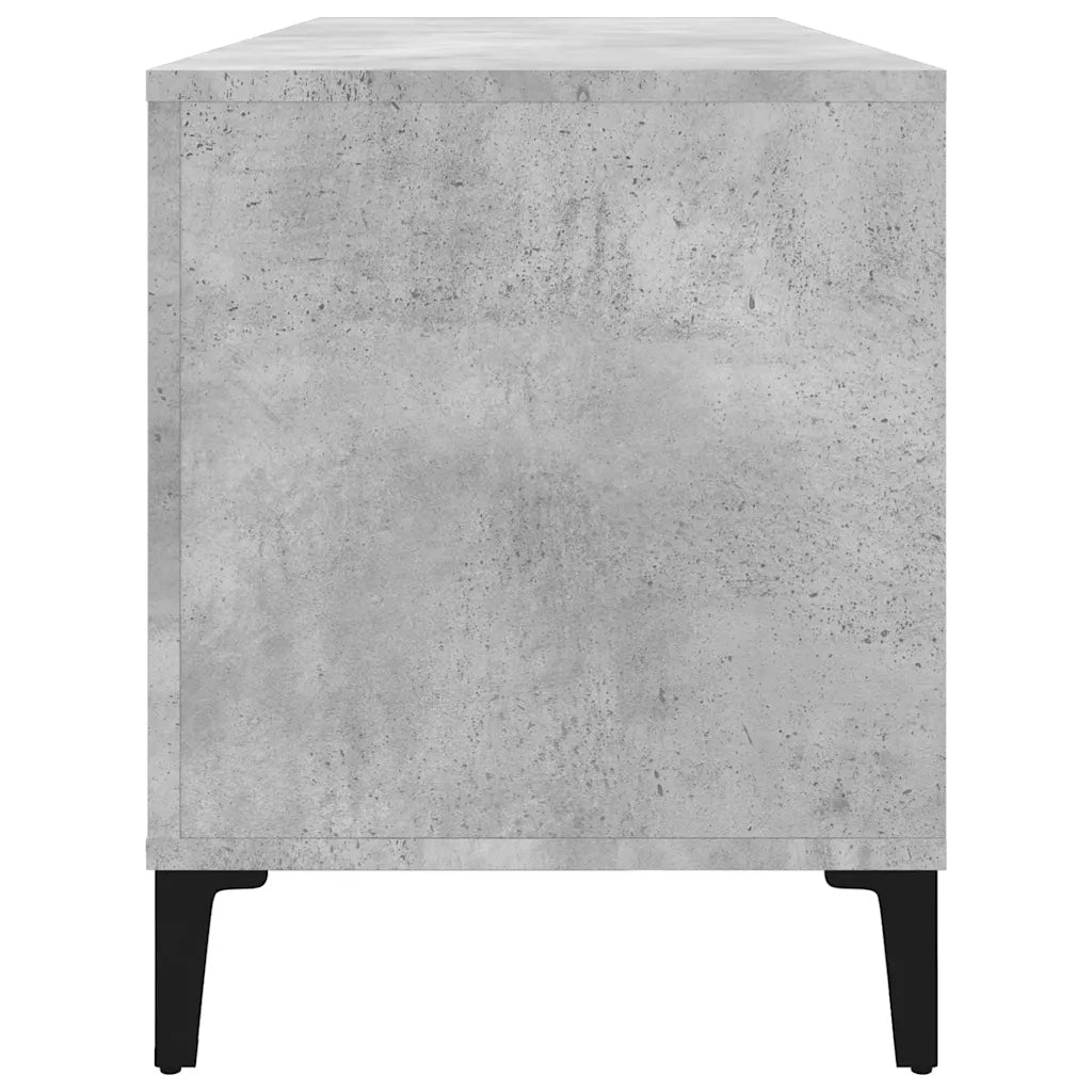 Mobile porta dischi multifunzionale per soggiorno 100 x 38 x 48 cm stile industriale legno composito grigio cemento 02_0049225