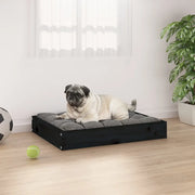 Cuccia per Cani Nera 61,5x49x9 cm in Legno Massello di Pino 820855