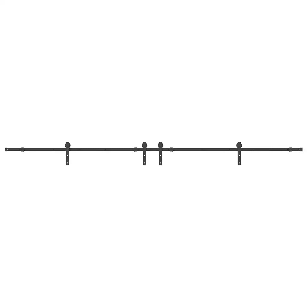 Kit di Binari per Porte Scorrevoli 366 cm Acciaio Nero 3295777