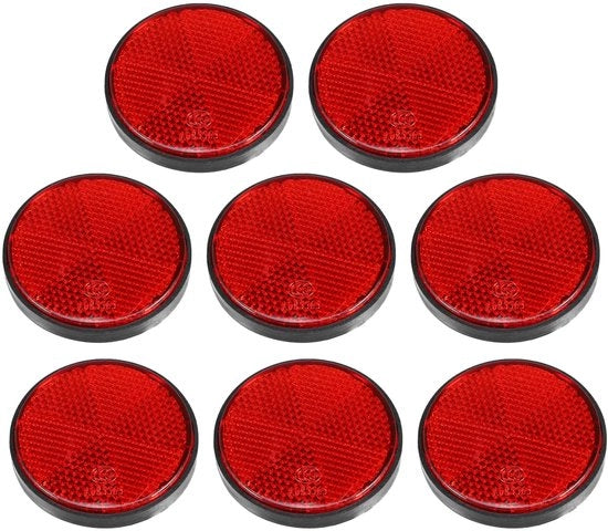 Riflettore di Sicurezza 8 pezzi - Piastra di Sicurezza Circolare - Autoadesivo - Plastica ABS Duratura - Resistente al Cambio di Colore - Facile da Installare - Riflettore di Sicurezza