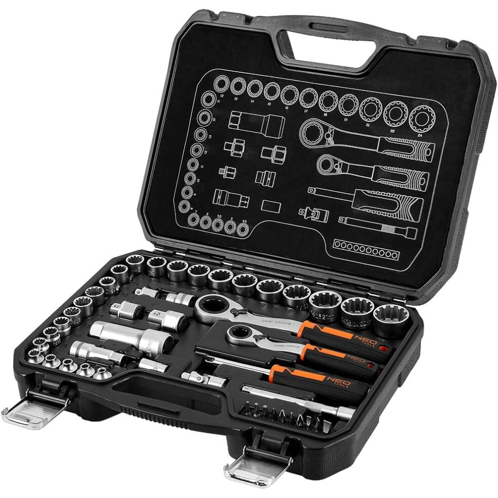 Topex 10-019 set di bussole da 1 1/4 + 3/8, 46 pz