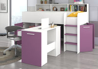 LETTO ARMADIO CASSETTIERE  BAMBINI NEO cm206x120x138h BIANCO LAVANDA