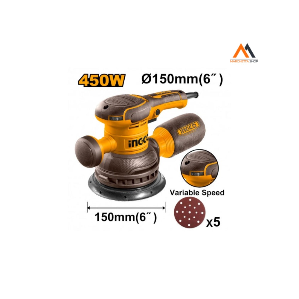 LEVIGATRICE ROTANTE 450W CON 5PZ CARTA ABRASIVA