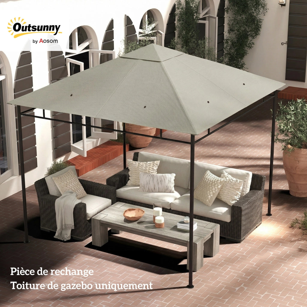 Tenda gazebo giardino polyester ¨C zephmum ¨C grigio 3x3 m 180 g/m2