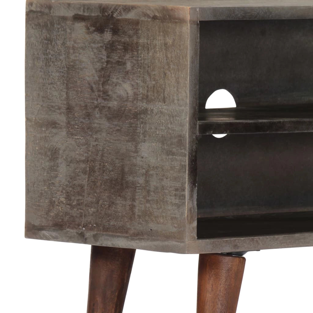 Mobile TV multimediale scaffale TV mobile TV sala da pranzo soggiorno camera da letto 130 x 30 x 46 cm legno massello di mango grigio grezzo 02_0025891