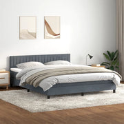 Letto a Molle con Materasso e LED Grigio Scuro 180x210 cm Velluto 3317086