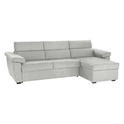 Ceto, Divano Fisso con Penisola Sfoderabile Made in Italy, 285x160 cm Grigio Chiaro