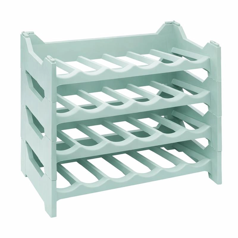 SET 4 CANTINETTE MODULARE PER 24 BOTTIGLIE  IMPILABILE PORTA BOTTIGLIE DI COLORE VERDE CHIARO