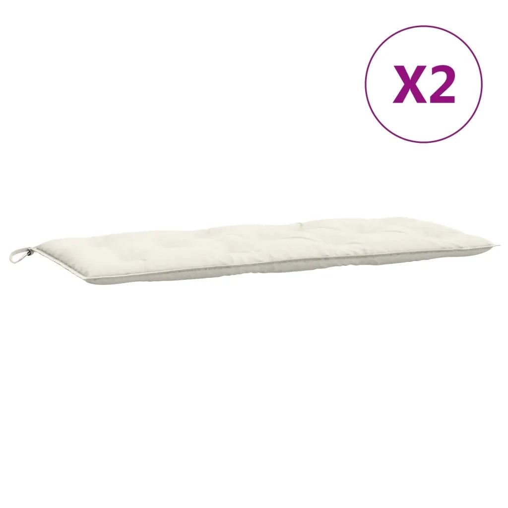 Cuscini Panca Giardino 2pz Crema MÃ©lange 120x50x7 cm in Tessuto