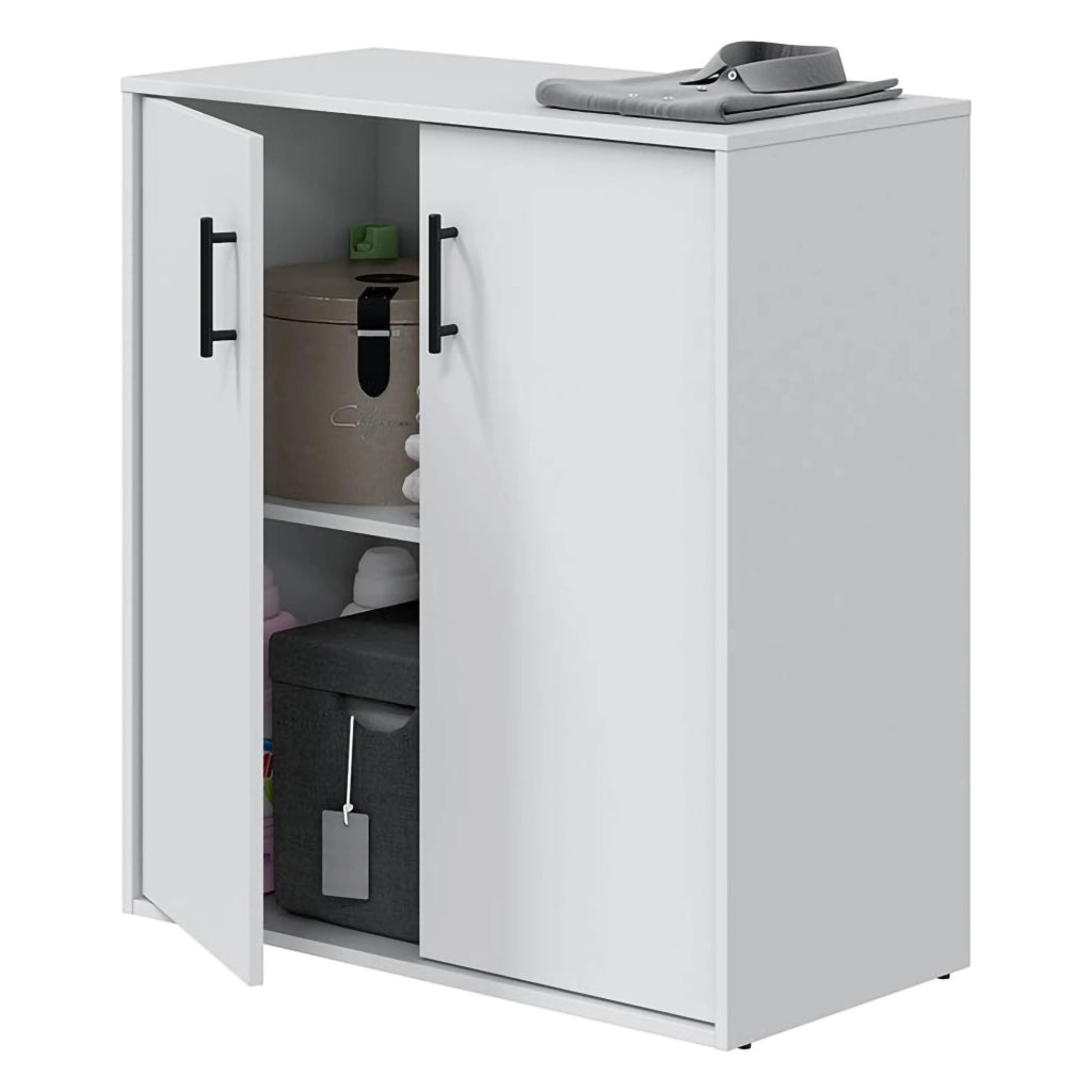 Senorbi, Armadio Multiuso 2 Ante un Ripiano, 40x88h cm Bianco
