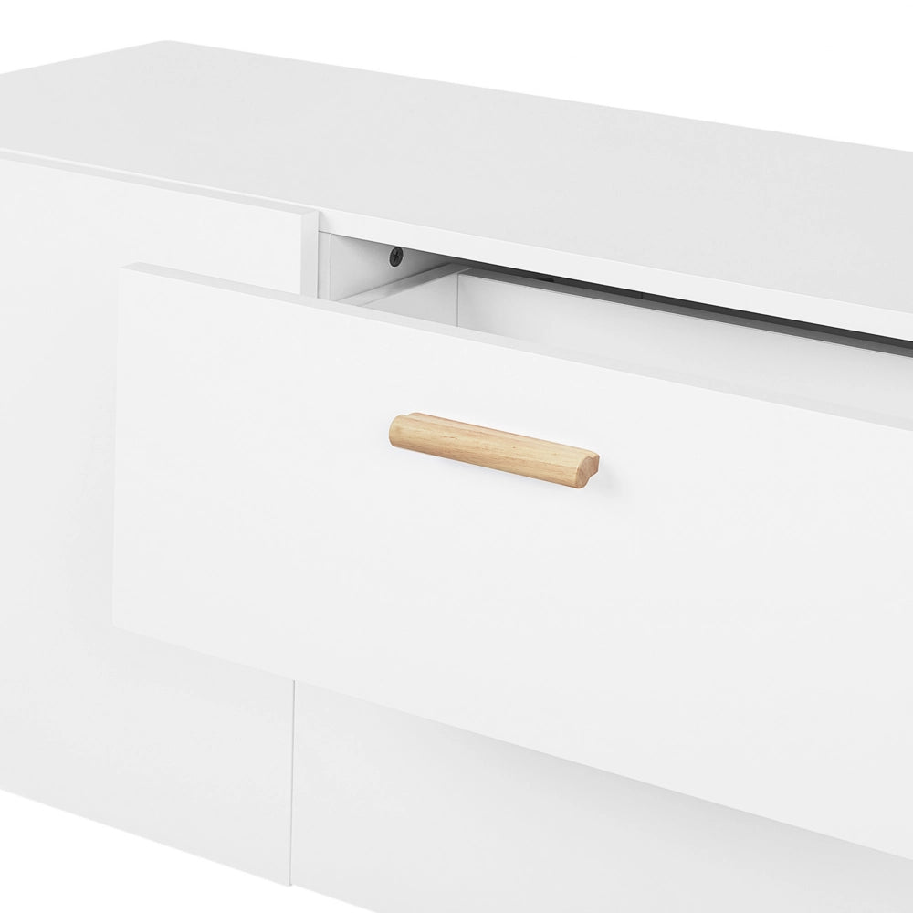 Madia credenza Bianca 2 Cassetti 2 Armadi Gambe Rovere Moderno Scandinavo