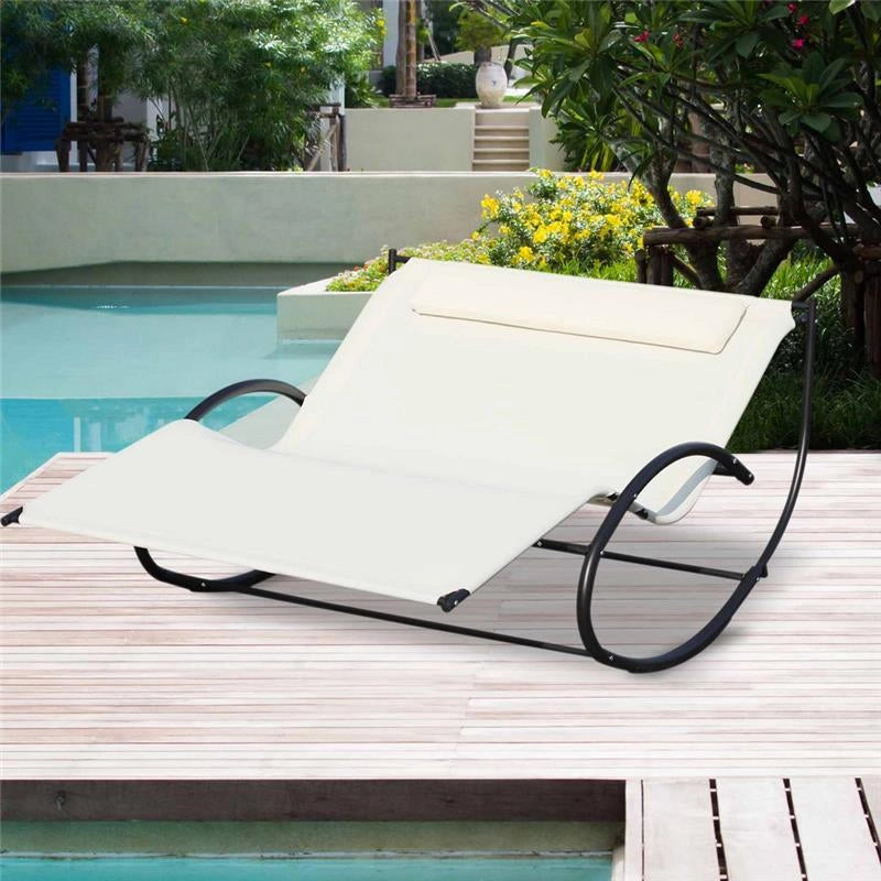 LETTINO PRENDISOLE A DONDOLO 140 X 200 X 36-88 CM COLORE CREMA
