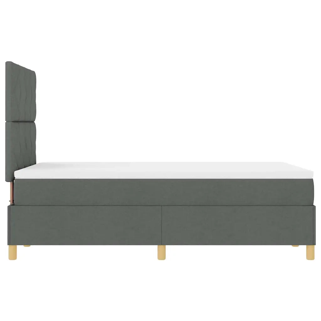 Letto a molle con materasso Grigio scuro 120 x 200 cm Tessuto 3339687