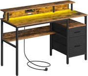 Scrivania con Sostegno Monitor - Standard di Scrivania - Cuoio - Risparmio di Spazio - 110 cm x 65 cm x 13,5 cm