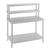 Tavolo in acciaio inox con ripiano in acciaio inox a 2 livelli 14_0003726