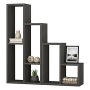 Biblioteca Isang, Libreria 6 Ripiani, 42x20x89h cm Nero Antracite