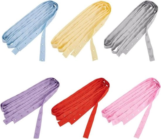 Tessuto di chiusura a bottone a pressione in poliestere - 17mm largo - nastro di chiusura a bottone a pressione in plastica - 6 colori - nastro di chiusura a bottone a pressione in poliestere per accessori di cucito DIY