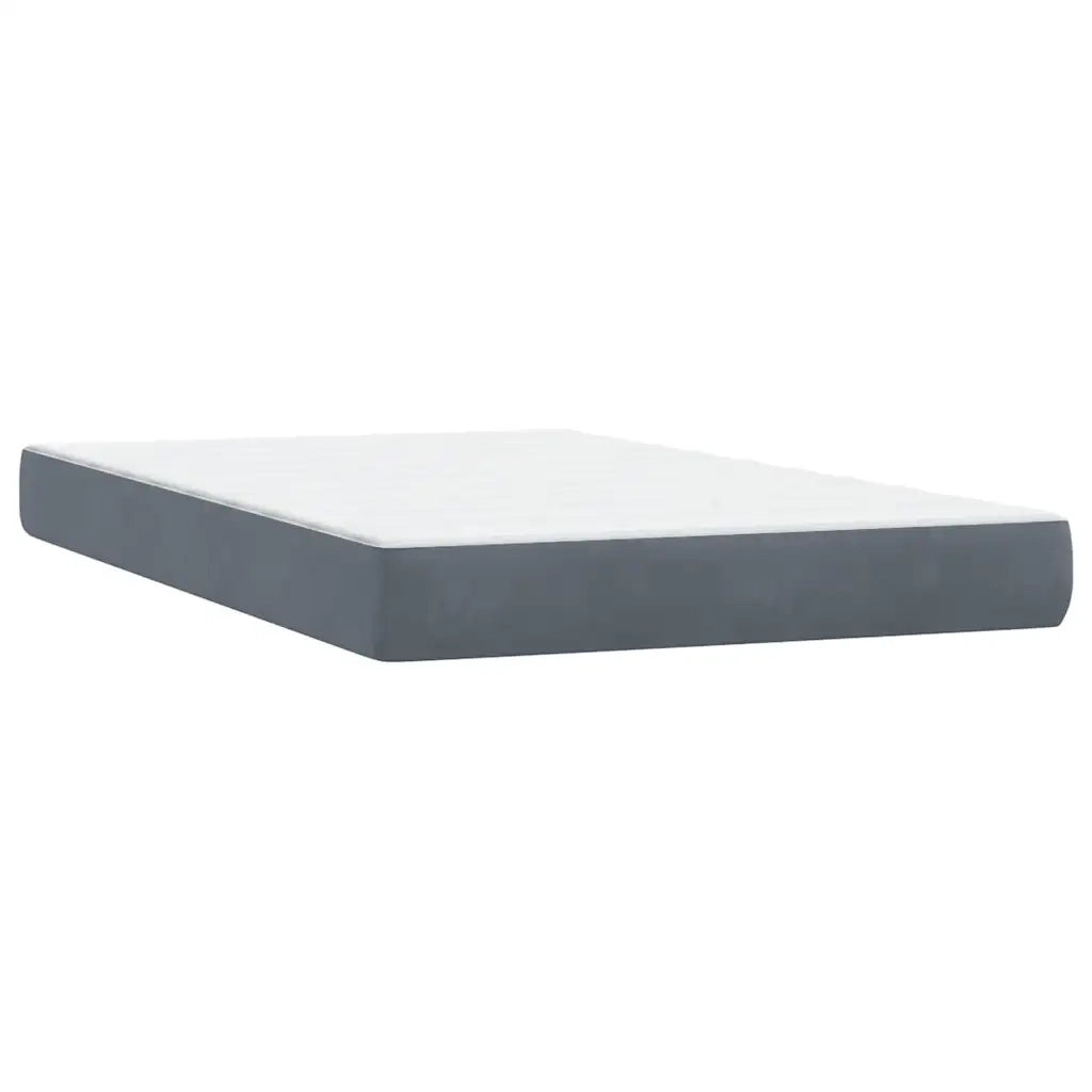 Giroletto a Molle con Materasso Grigio Scuro 120x220 cm Velluto 3316444