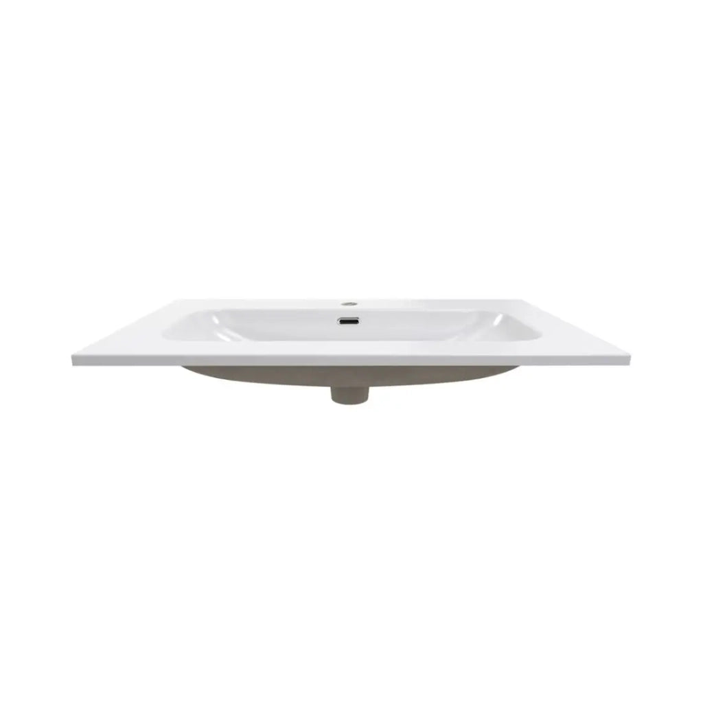 Set bagno TORNADO: mobile sottolavabo 80cm beige + lavabo da incasso bianco