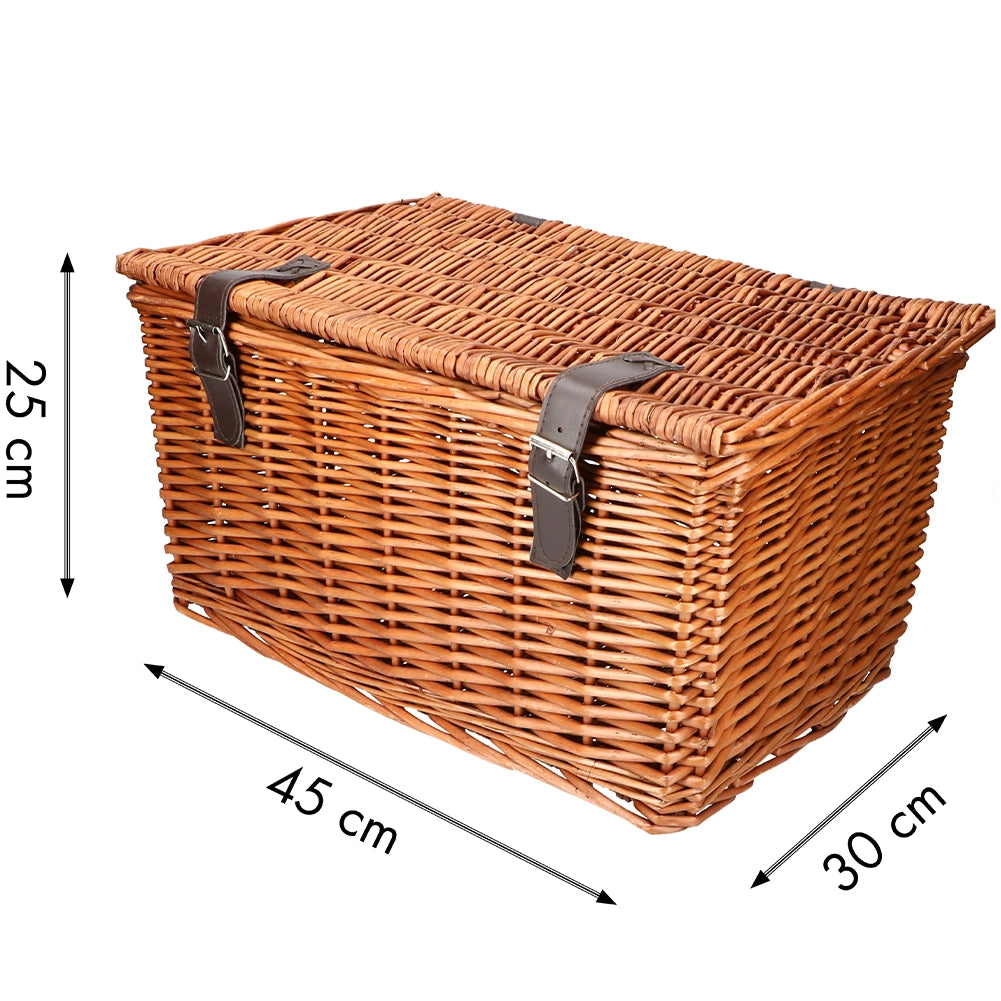 Cestino In Vimini Per Bicicletta Bici Marrone Cesta Anteriore Pane 45x30x25 Cm