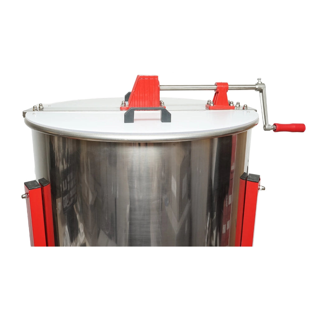 Centrifuga manuale apicola, estrattore di miele in acciaio inox con 4 telai.