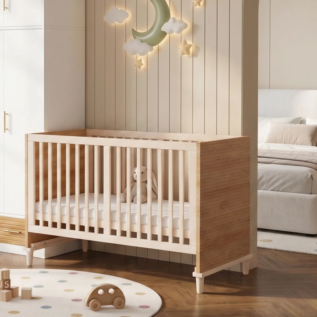 LETTO Baby con altezza regolabile 5 posizioni 144x74x87 cm Legno naturale