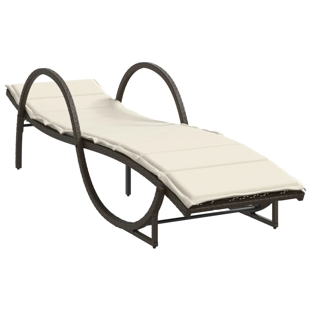 Lettini Prendisole 2 pz | Sdraio da giardino | Lettino da sole con Cuscini Marrone in Polyrattan