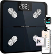 Pesa elettronica intelligente con precisione fino a 0,2 kg - bilancia digitale per peso corporeo con BMI e grasso corporeo - modalità nullo e modalità bambino - grande display LED