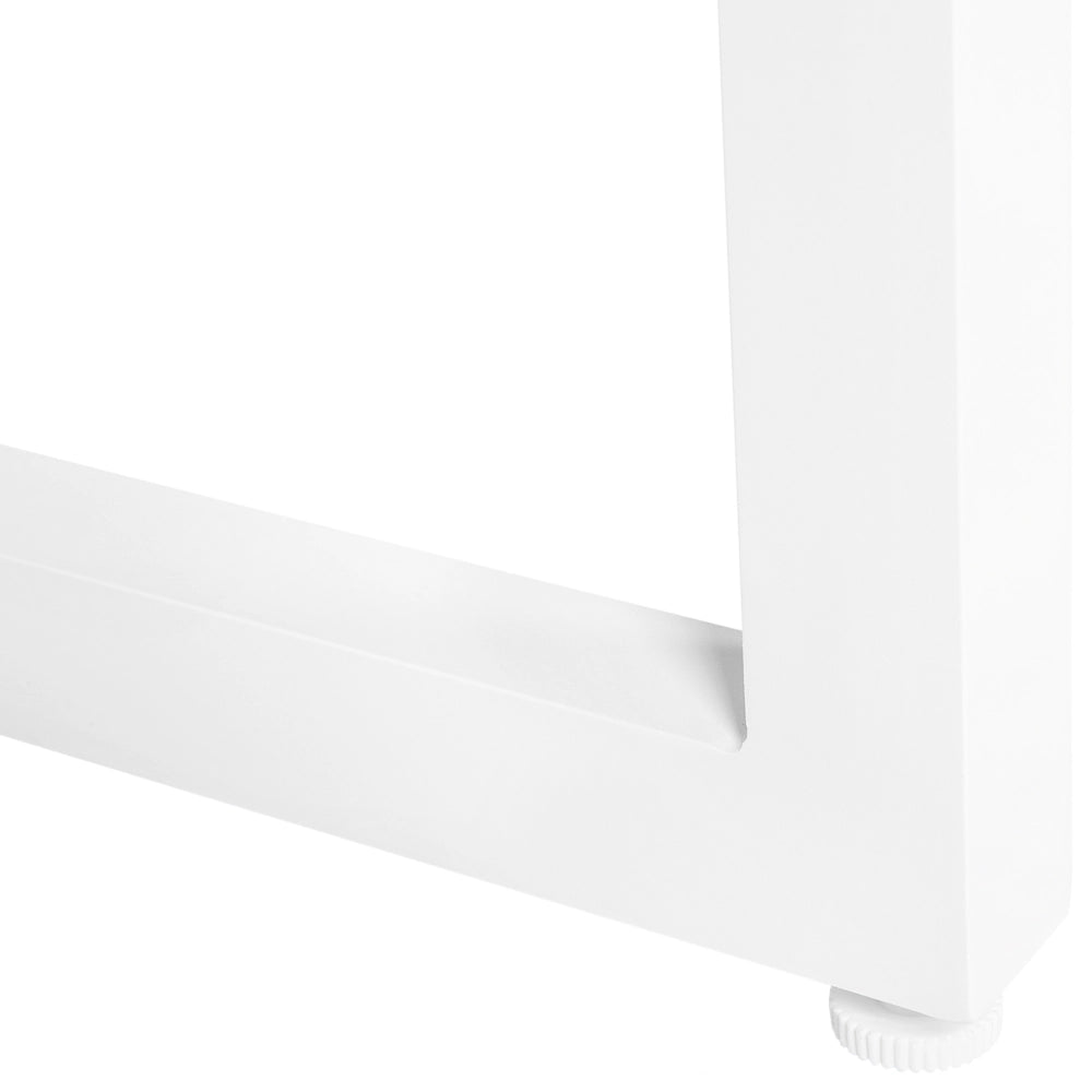 Tavolo da pranzo da giardino Piano in vetro alluminio grigio e bianco resistente agli agenti atmosferici