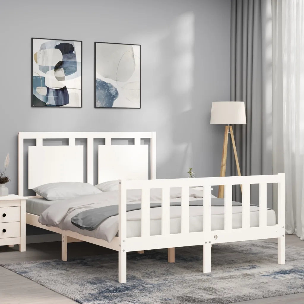 Giroletto senza Materasso-Struttura Letto Bianco 120x200 cm Legno Massello Pino 358092