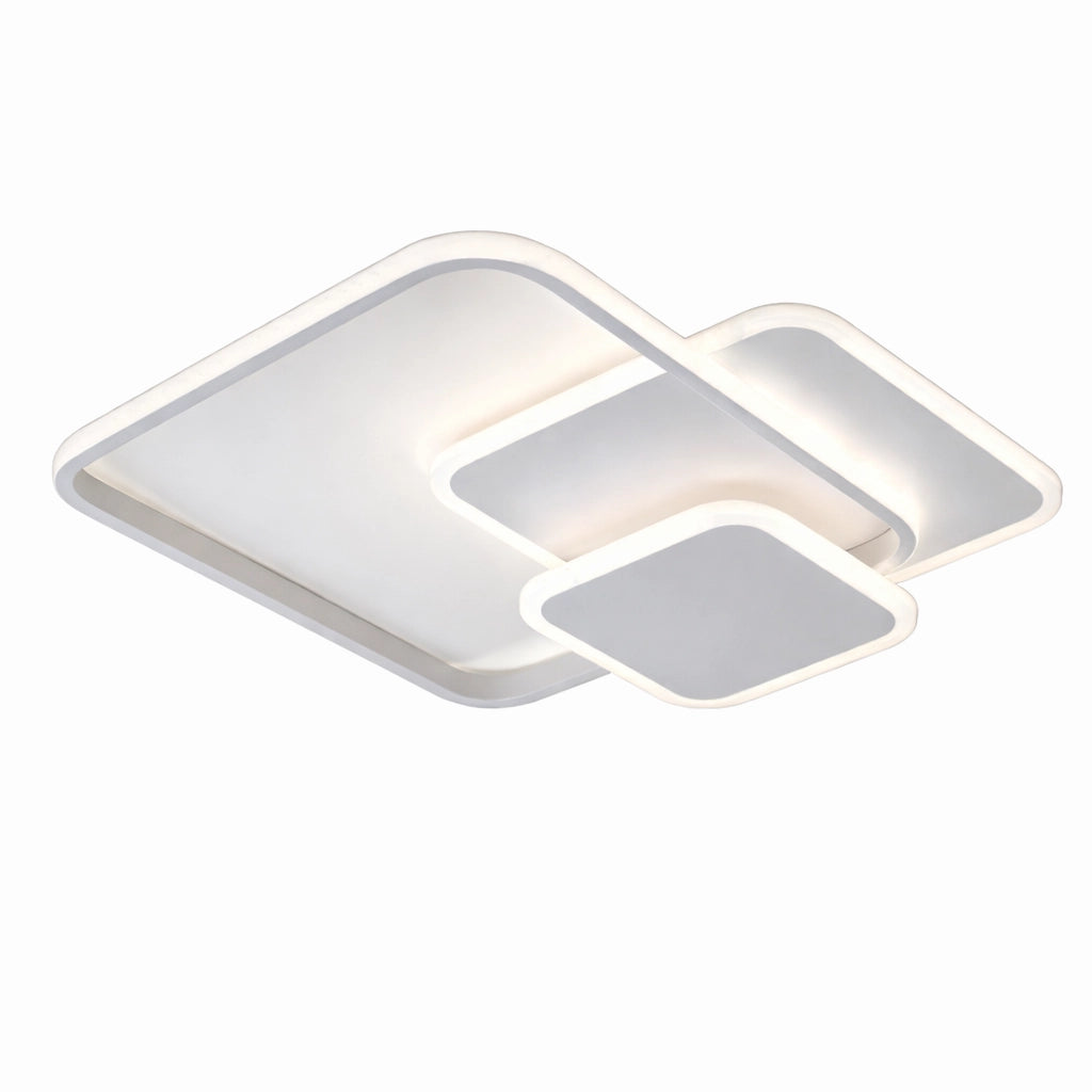 Plafoniera LED 48W Moderna Quadrata Bianco, 3840 Lumen, CCT Switch 3000K 4000K 6500K, Soffitto Interno IP20, Luce Diffusa 270°