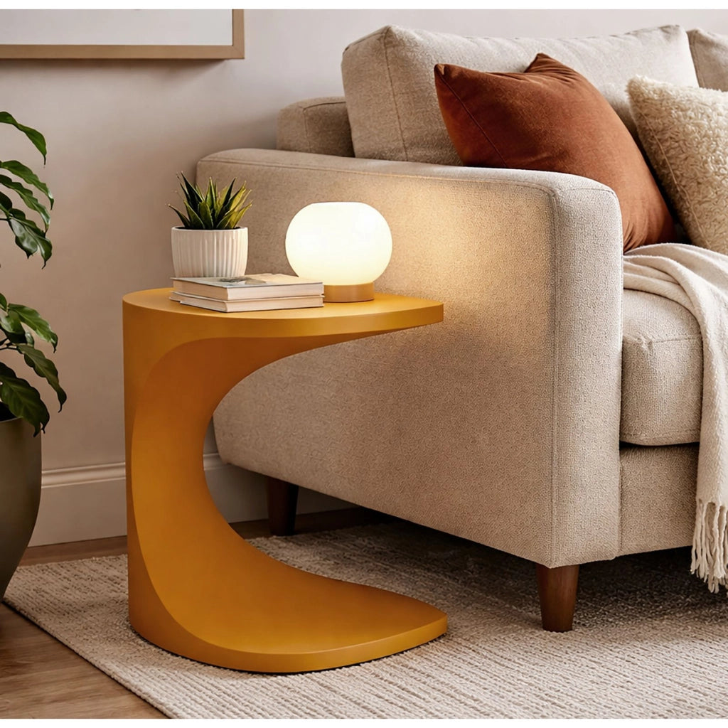 Tavolino VKH1092, Giallo, Plastica, 42x42x52 cm