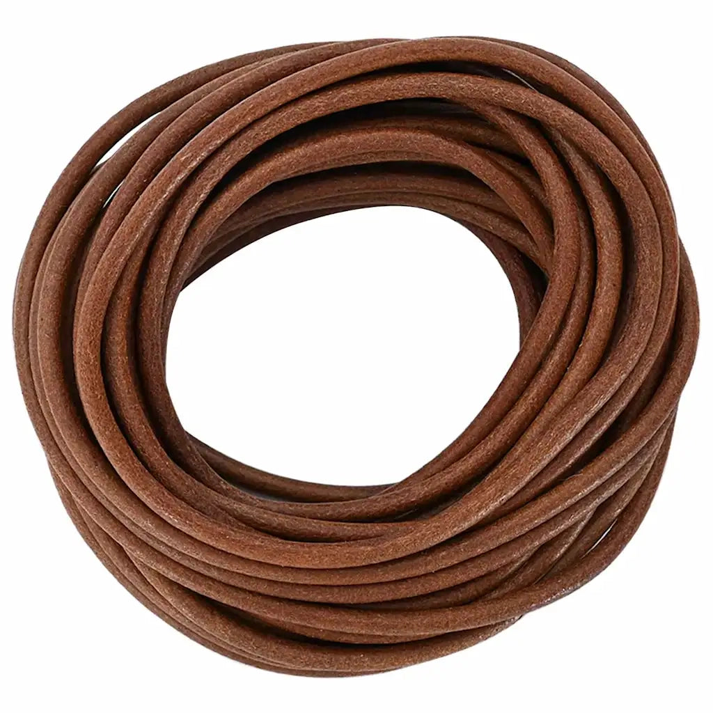 Cordino in Pelle Marrone Chiaro Ø4 mm x 5 m Pelle