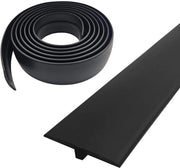 Profilo di transizione, T di transizione del profilo di transizione, striscia di transizione autoadesiva 5×300cm, copertura di giuntura piana in PVC per dorpels e pavimenti di lastre di pavimento in laminato (nero, 5cm×5m)