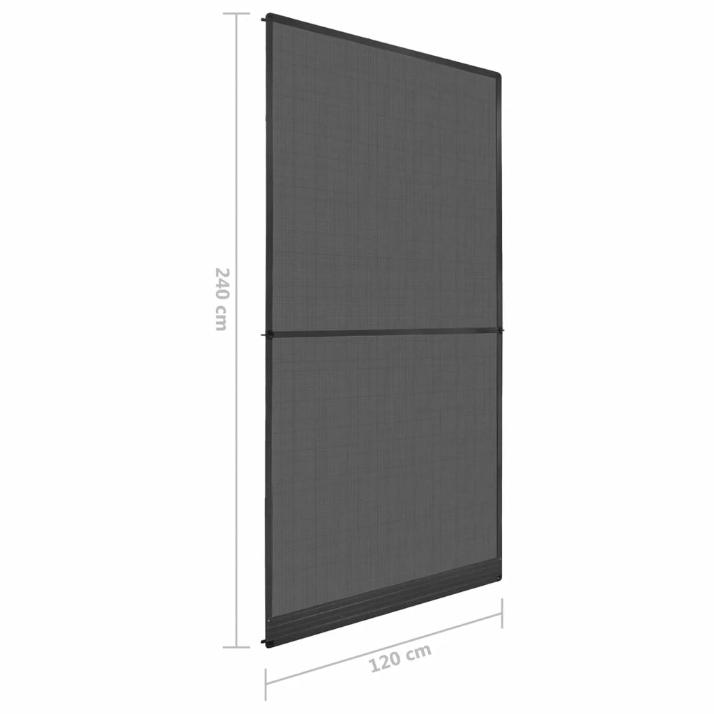 Schermo Insetti a Battente Antracite e Nero 120 x 240 cm CFW1540712