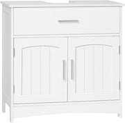 Mobiletto da bagno, mobiletto per vanità, mobiletto da bagno bianco con cassetti, ripiano regolabile, mobiletto per lavabo in piedi, MDF, 60x30x60 cm