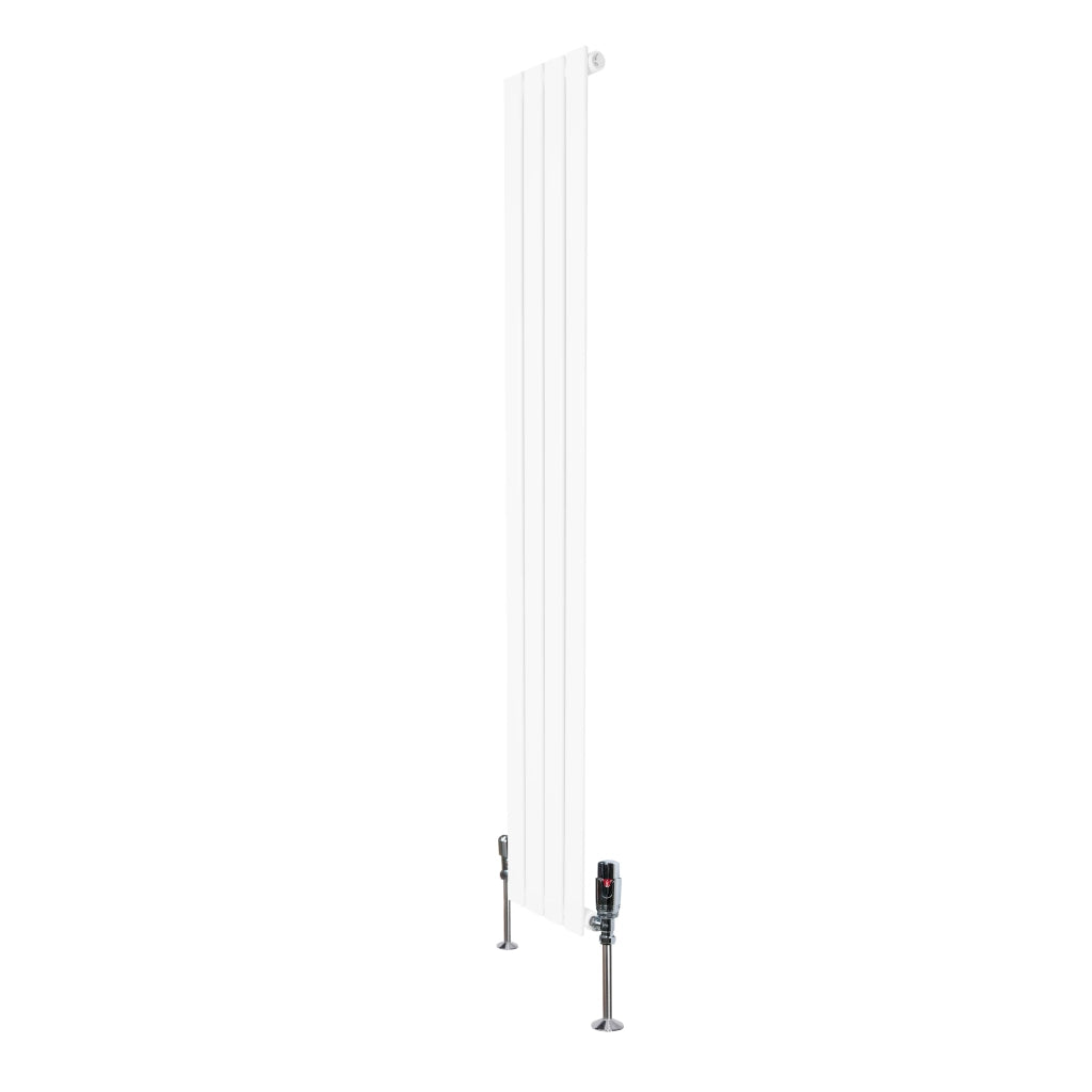 Radiatore Verticale 1600 x 280 mm con Valvole TRV Bianco
