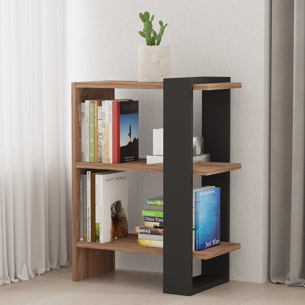 Libreria in legno "Ova" - 51 x 25 x 70 cm - Rovere antracite