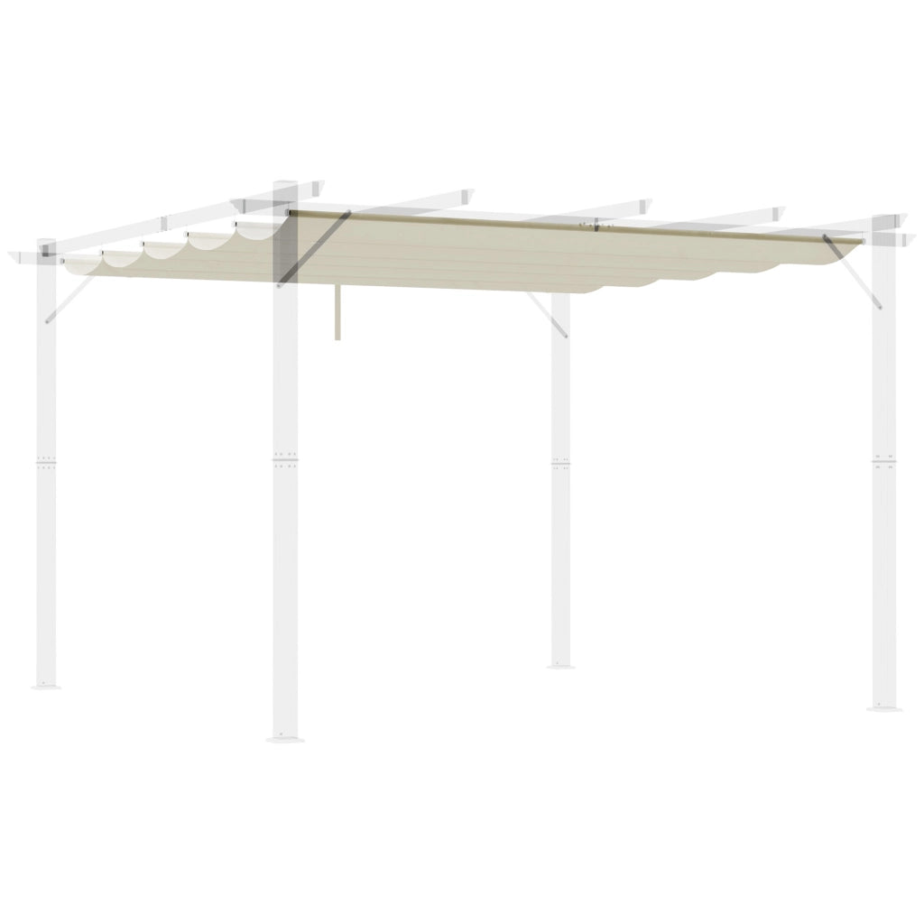 Telo per Pergola 3x3 Retrattile ¨C zephmum ¨C 250x255 cm Crema con 10 Fori di Drenaggio