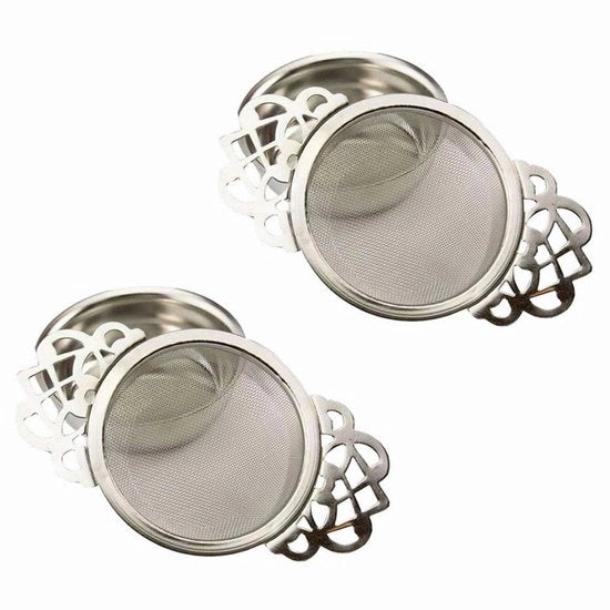 Filtro per Tè Senza Filtri - 2 Pack - Colazione - Doppio Servizio - Stile Inglese Elegante - Sostituzione Facile