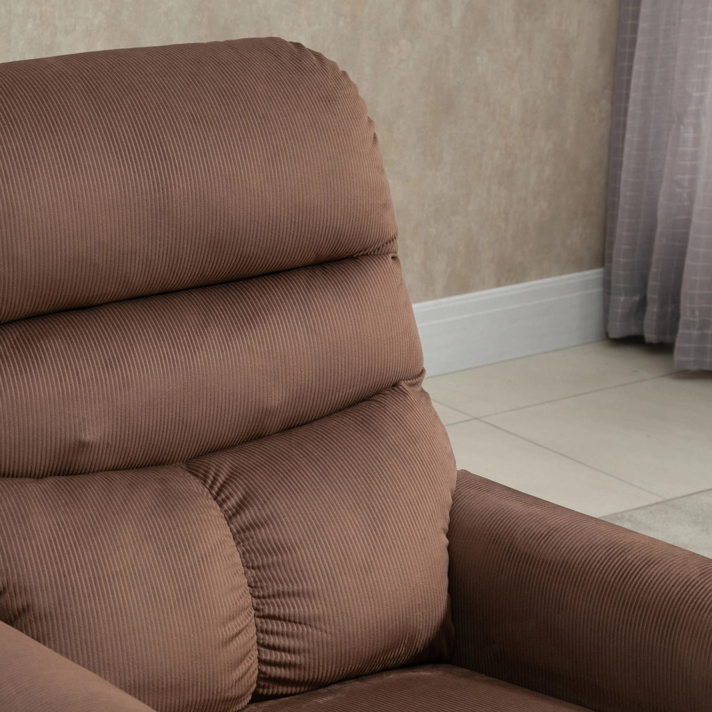 Poltrona Massaggiante Elettrica con Alzapersona e Riscaldamento ¨C Zephmum ¨C Tessuto Marrone 90x100x110