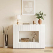 Tavolo consolle Rigato Bianco Lucido 101 x 29 x 74 cm 899881