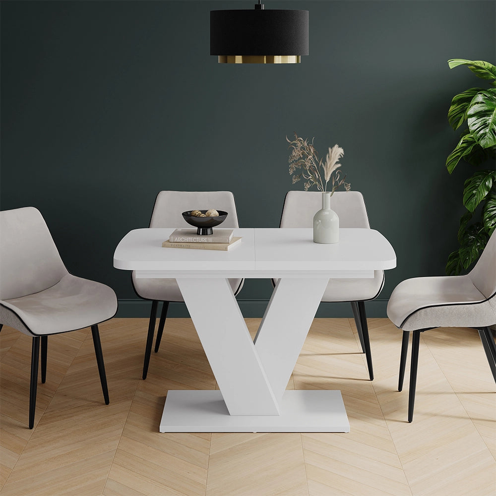 Vicco tavolo da pranzo allungabile Bianco/bianco 120 x 80 cm 2 parti