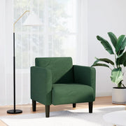 Divano Sedia con Braccioli Verde Scuro 54 cm Tessuto a Coste 4100520