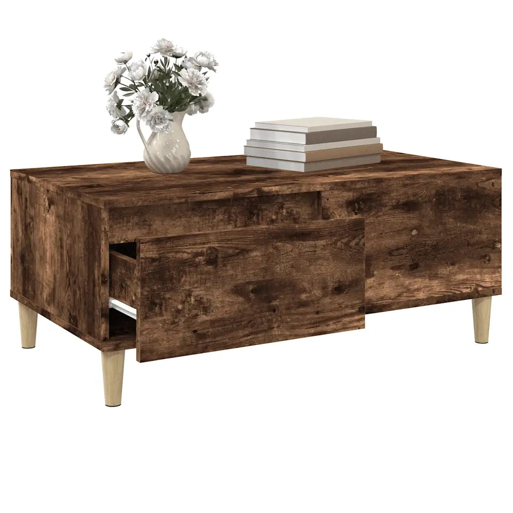 Tavolino da Salotto Rovere Fumo 90x50x36,5 cm Legno Multistrato 821113