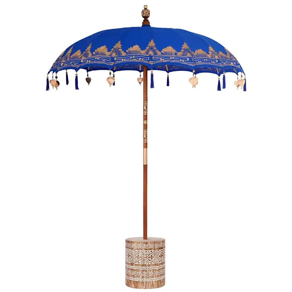 Ombrello balinese con base Blu 185 x 185 x 260 cm 3356893