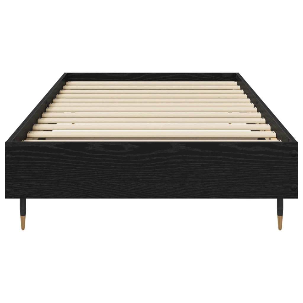 Struttura del letto-Giroletto Rovere Nero 80 x 200 cm 459928