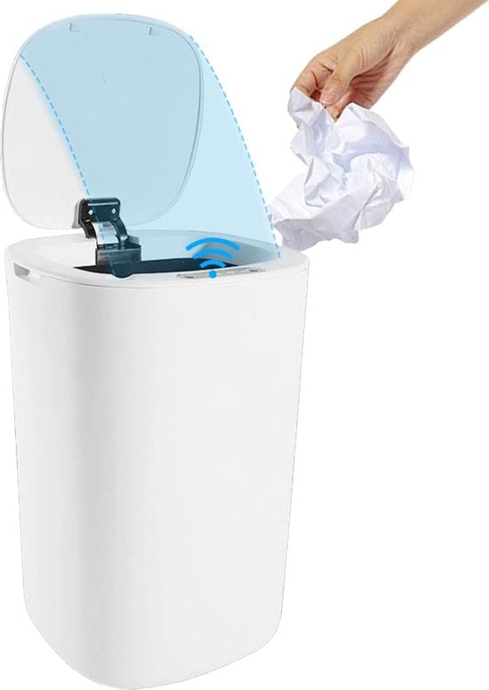 Contenitore per rifiuti - Contenitore per rifiuti con sensore - Cassetto per rifiuti - Cassetto per spazzatura - Contenitore per rifiuti elettrico - 9 Litri - Sensore automatico - Sensore intelligente - Bianco